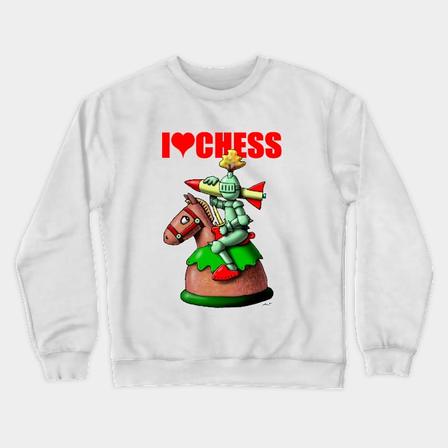 Chess - The Knight Crewneck Sweatshirt by JohnT